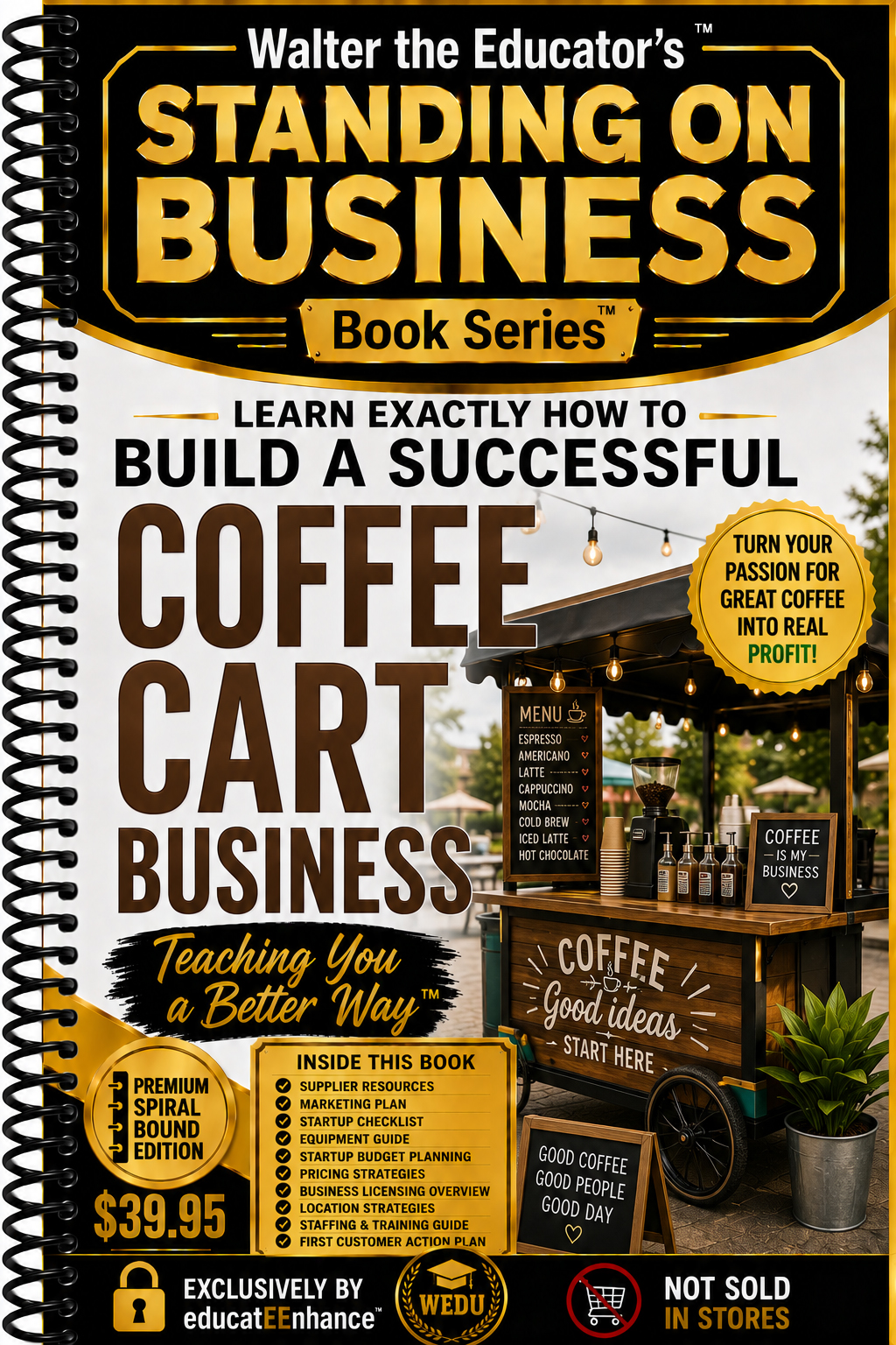 Learn Exactly How to Build a Successful Coffee Cart Business Book Cover